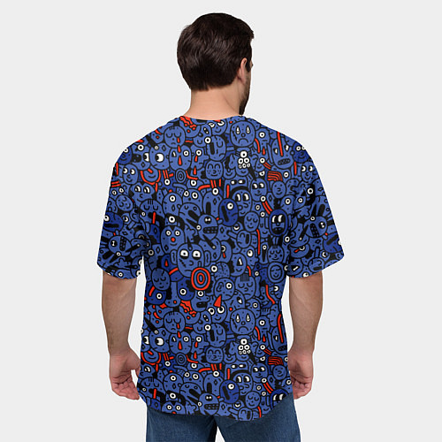 Мужская футболка оверсайз Человечки панки / 3D-принт – фото 4