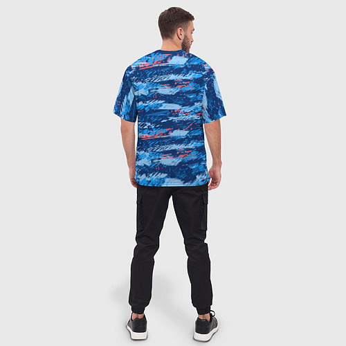 Мужская футболка оверсайз Яркий абстрактный рисунок для спорта / 3D-принт – фото 4