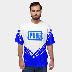 Футболка оверсайз мужская PUBG синие краски, цвет: 3D-принт — фото 2