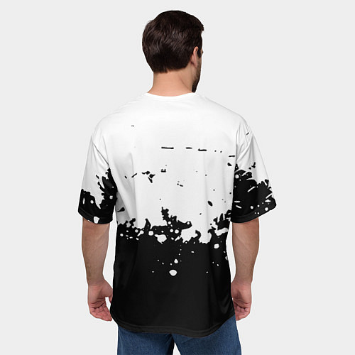 Мужская футболка оверсайз Рокстар краски / 3D-принт – фото 4