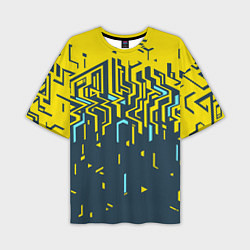 Мужская футболка оверсайз Яркий абстрактный геометрический рисунок для спорт