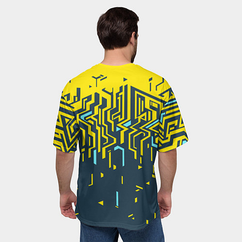 Мужская футболка оверсайз Яркий абстрактный геометрический рисунок для спорт / 3D-принт – фото 4