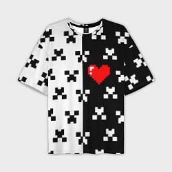 Мужская футболка оверсайз Minecraft pattern love