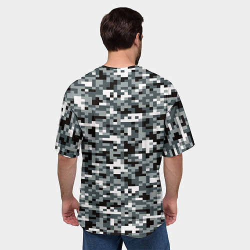 Мужская футболка оверсайз Камуфляжные пиксели текстура / 3D-принт – фото 4