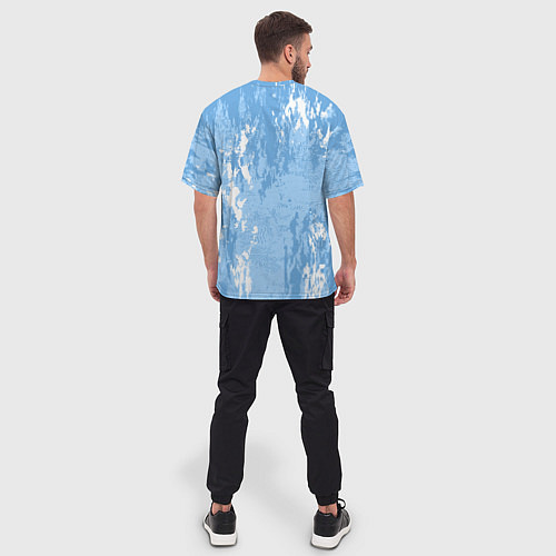 Мужская футболка оверсайз Абстракция волн прибоя / 3D-принт – фото 4
