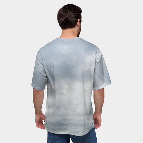 Мужская футболка оверсайз Вороны одина в кельтском орнаменте на фоне неба / 3D-принт – фото 4