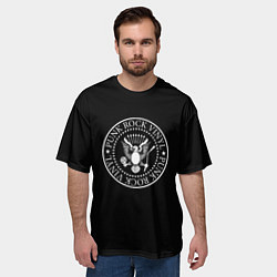 Футболка оверсайз мужская Ramones logo rock, цвет: 3D-принт — фото 2