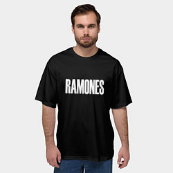 Футболка оверсайз мужская Ramones white logo, цвет: 3D-принт — фото 2