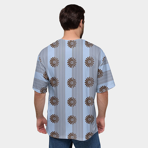 Мужская футболка оверсайз Цветы шоколадного цвета - абстракция / 3D-принт – фото 4