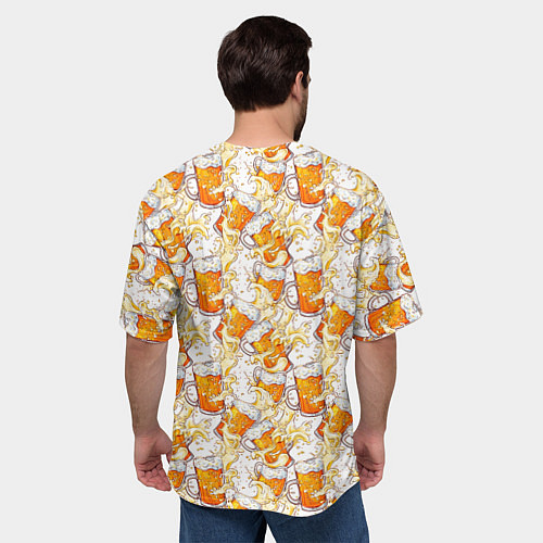 Мужская футболка оверсайз Кружки с пивом / 3D-принт – фото 4