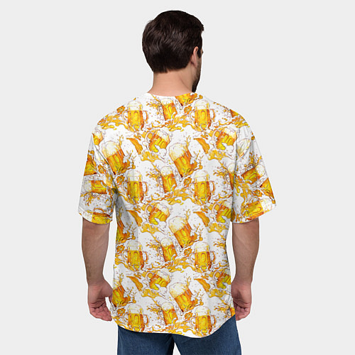 Мужская футболка оверсайз Много пива / 3D-принт – фото 4