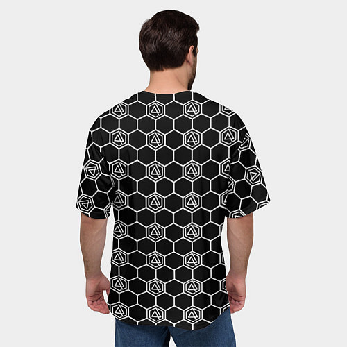 Мужская футболка оверсайз Linkin park logo pattern / 3D-принт – фото 4