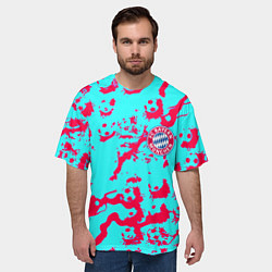 Футболка оверсайз мужская Бавария Мюнхен спорт текстура, цвет: 3D-принт — фото 2