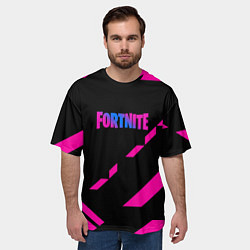 Футболка оверсайз мужская Fortnite geometry pink, цвет: 3D-принт — фото 2