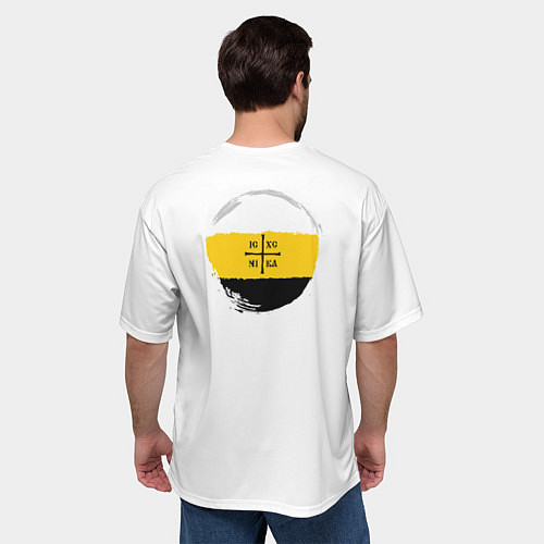 Мужская футболка оверсайз За веру царя и святую триединую Русь НИКА на узорн / 3D-принт – фото 4