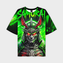 Мужская футболка оверсайз Samurai green