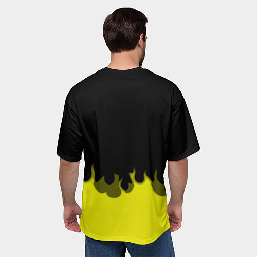 Мужская футболка оверсайз Borussia fire fc / 3D-принт – фото 4