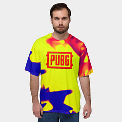 Футболка оверсайз мужская PUBG neon flame, цвет: 3D-принт — фото 2