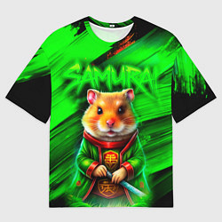 Футболка оверсайз мужская Хомячок самурай, цвет: 3D-принт