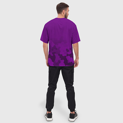 Мужская футболка оверсайз Inter Miami logo pattern / 3D-принт – фото 4