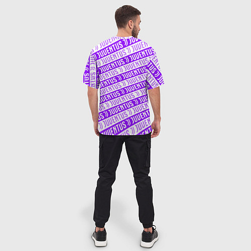 Мужская футболка оверсайз Juventus pattern / 3D-принт – фото 4