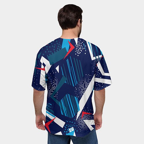 Мужская футболка оверсайз Абстрактный фон с пятнистым узором / 3D-принт – фото 4