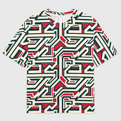 Мужская футболка оверсайз Лабиринтовые зигзаги