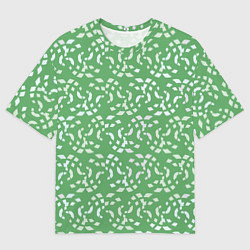 Мужская футболка оверсайз Мозаика на зеленом