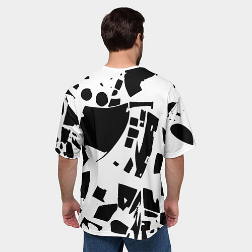 Мужская футболка оверсайз New York yankees - abstraction / 3D-принт – фото 4