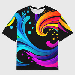 Футболка оверсайз мужская Joy wave - ai art fantasy, цвет: 3D-принт