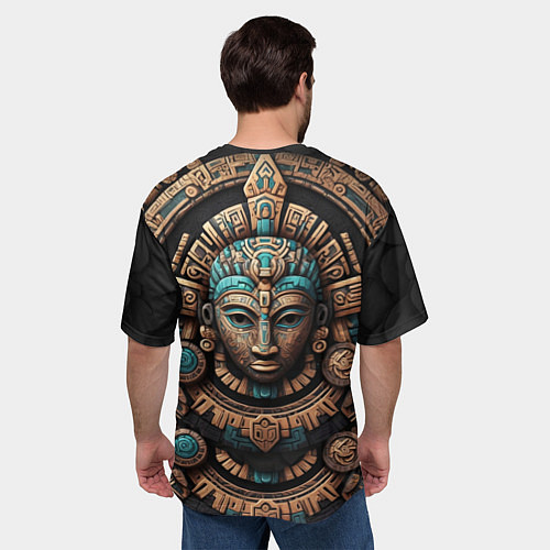 Мужская футболка оверсайз Древние узоры цивилизации индейцев Майя / 3D-принт – фото 4