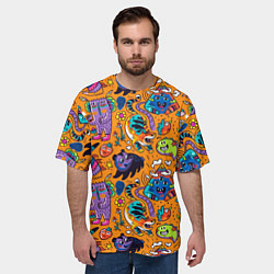 Футболка оверсайз мужская Мультяшные зверушки, цвет: 3D-принт — фото 2