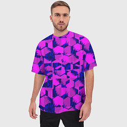 Футболка оверсайз мужская Абстракция темно фиолетовый геометрический фон, цвет: 3D-принт — фото 2