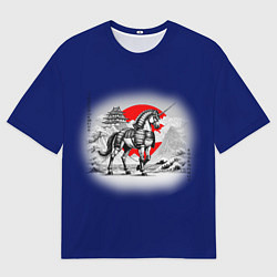 Футболка оверсайз мужская Японский единорог, цвет: 3D-принт