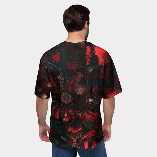 Мужская футболка оверсайз Чумной доктор с пылающим взором / 3D-принт – фото 4