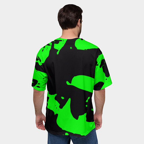 Мужская футболка оверсайз Razer кислотный стиль краски / 3D-принт – фото 4