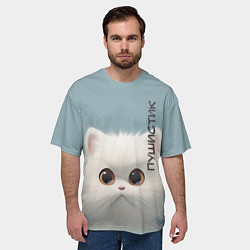 Футболка оверсайз мужская Кот-пушистик, цвет: 3D-принт — фото 2