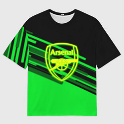 Футболка оверсайз мужская Arsenal geometry line green, цвет: 3D-принт