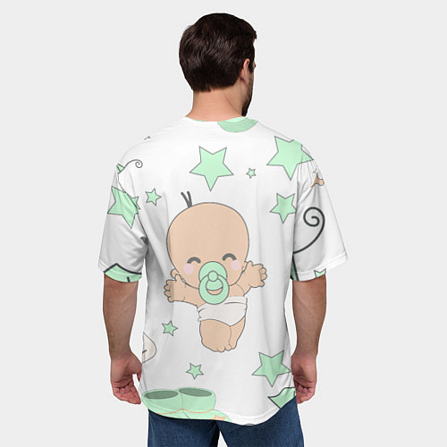 Мужская футболка оверсайз Малыш / 3D-принт – фото 4