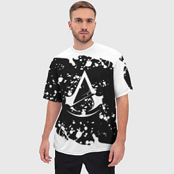 Футболка оверсайз мужская Assassins Creed logo краски, цвет: 3D-принт — фото 2