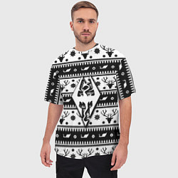 Футболка оверсайз мужская The Elder Scrolls winter deer pattern, цвет: 3D-принт — фото 2
