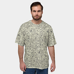 Футболка оверсайз мужская Смайл и человечки, цвет: 3D-принт — фото 2