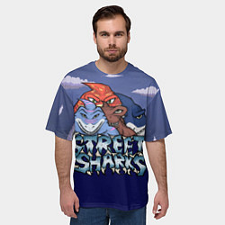 Футболка оверсайз мужская Уличные акулы, цвет: 3D-принт — фото 2