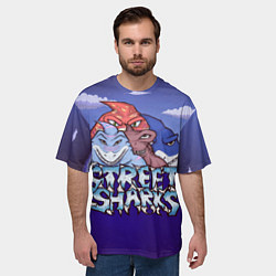 Футболка оверсайз мужская Street sharks - Городские Уличные Акулы, цвет: 3D-принт — фото 2