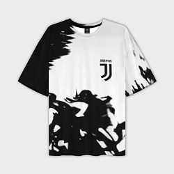 Футболка оверсайз мужская Juventus smoke black fire, цвет: 3D-принт