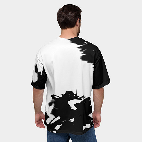 Мужская футболка оверсайз Juventus smoke black fire / 3D-принт – фото 4