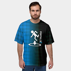 Футболка оверсайз мужская Portal pattern geometry, цвет: 3D-принт — фото 2