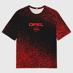 Футболка оверсайз мужская Opel чёрно-красный, цвет: 3D-принт