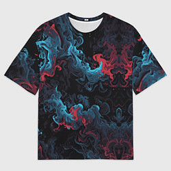 Футболка оверсайз мужская Цветные клубы дыма, цвет: 3D-принт