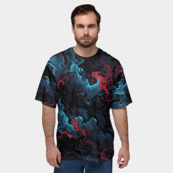 Футболка оверсайз мужская Цветные клубы дыма, цвет: 3D-принт — фото 2